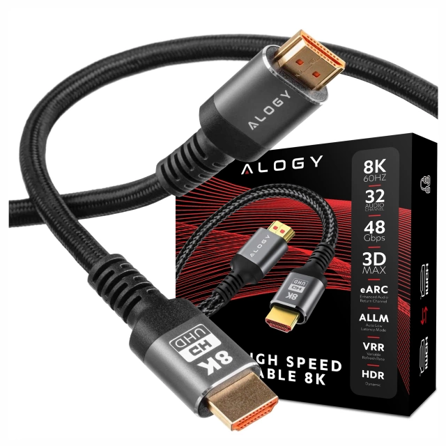 Кабель HDMI 2.1 Alogy 8K 60Hz 48GBps 3m Black