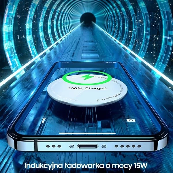 USAMS Induktionsladegerät US-CD160 magnetisch W2 15W Aluminium iPhone 12 Serie Silber/Silber CD160DZ01