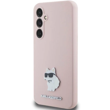 Karl Lagerfeld KLHCS23FESMHCNPP Case for Samsung Galaxy S23 FE S711 Pink/Pink Silicone Choupette Metal Pin