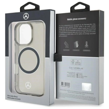 Чохол Mercedes для iPhone 16 Pro Max 6.9" Black Hardcase Silver Ring MagSafe