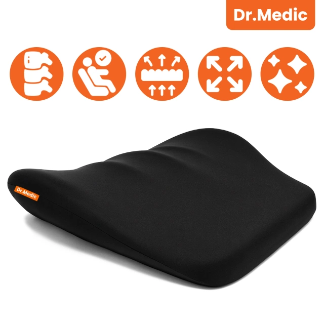 DR.MEDIC LumbarGuard™ Zádový polštář do auta Ergonomický bederní polštář pro autosedačku pro řidiče a spolujezdce