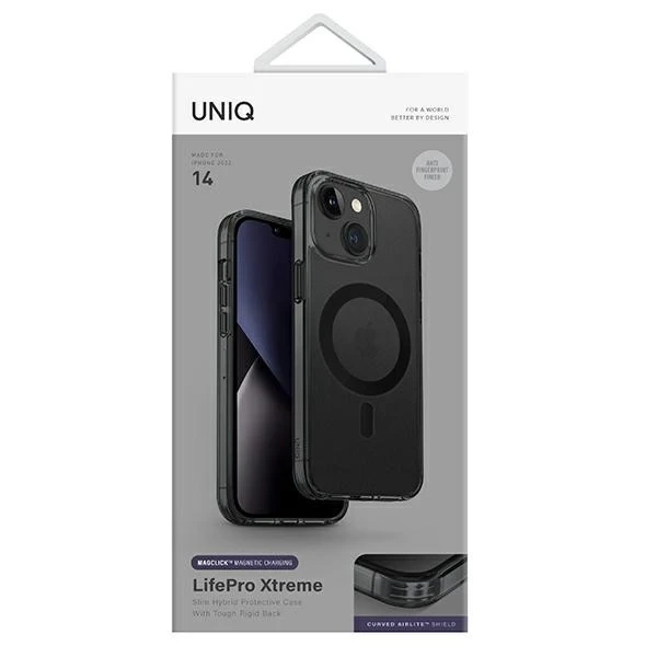 UNIQ LifePro Xtreme Phone Case pro Apple iPhone 14 6,1" Magclick Charging black/smoke frost