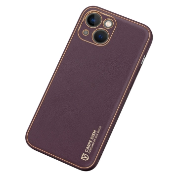 Pouzdro Dux Ducis Yolo iPhone 14 Plus elegantní kryt z ekologické kůže fialové barvy