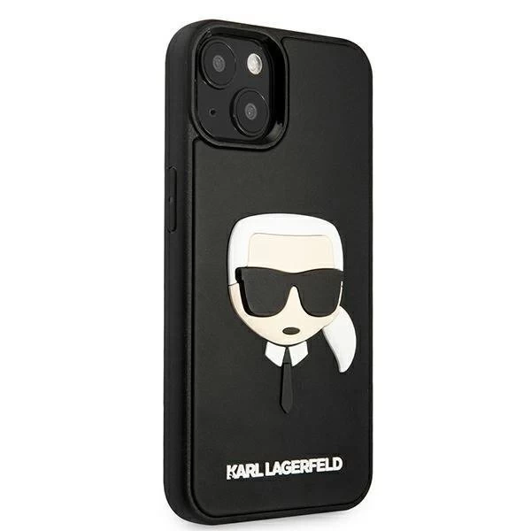 Karl Lagerfeld KLHCP13SKH3DBK iPhone 13 mini 5,4" čierny/čierny pevný obal 3D gumená Karlova hlava
