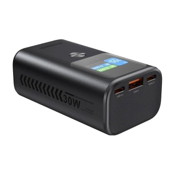 Зовнішній акумулятор Choetech B701 10000mAh PD30W, сірий – 2xUSB-C, 1xUSB-A