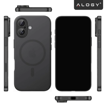 Case for Apple iPhone 16 Pro Max Alogy MagSafe Hybrid Matte Case with Lens Protection Black