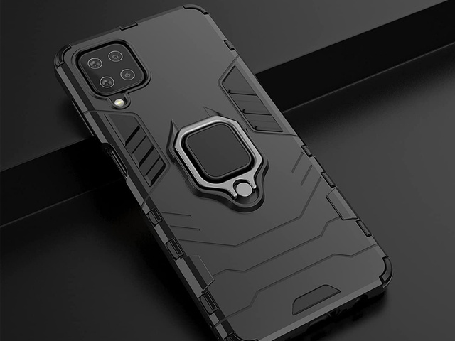 Pouzdro Alogy Stand Ring Armor pro Samsung Galaxy A12 / A12 5G černé sklo