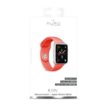Pasek Silikonowy Puro ICON Band do Apple Watch 38/40/41 mm Koralowy