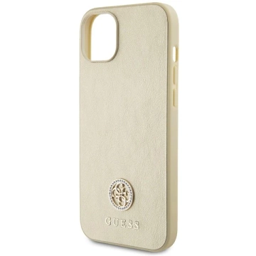 Etui Guess GUHCP15SPS4DGPD для iPhone 15 6.1" złoty/твердий чохол із золотом, шкіра, 4G, металевий логотип, страза