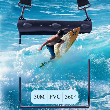 Vodotěsné pouzdro na telefon 7,2" Pouch Case Brašna s popruhem přes rameno Univerzální velké voděodolné 23x25cm černé