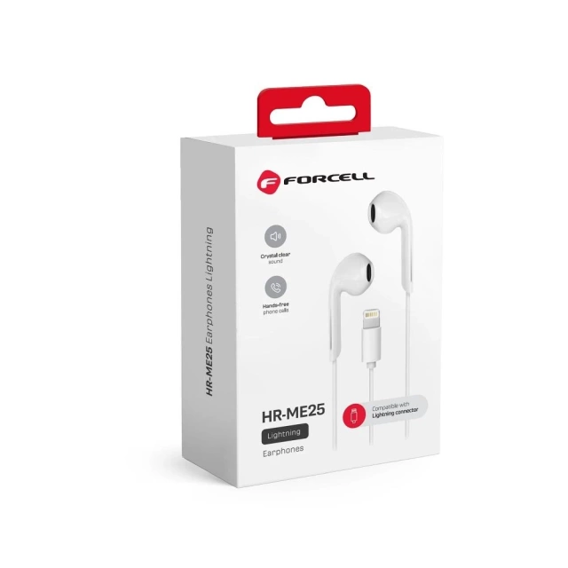Бездротові внутрішньоканальні навушники Forcell F-Audio HR-ME25 Lightning для Apple White