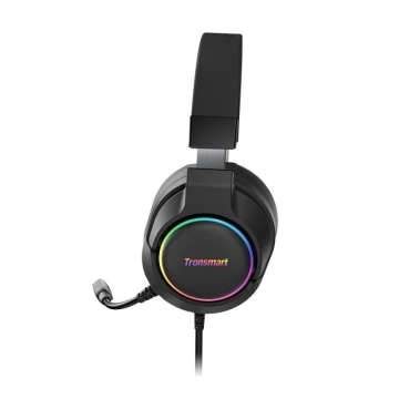 Tronsmart Sparkle RGB káblové USB slúchadlá okolo uší s mikrofónom a diaľkovým ovládačom pre hráčov čierne (467600)