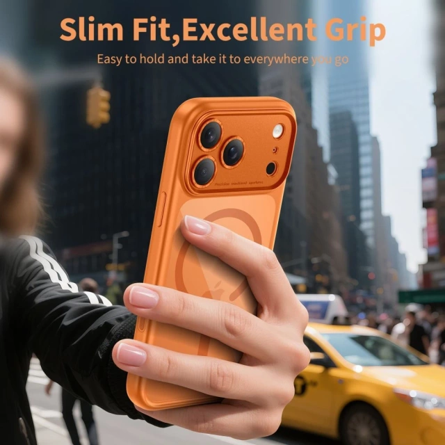 Etui Ochronne do iPhone 17 Pro Tech-Protect MagPeak MagSafe CC Cosmic Orange/Clear