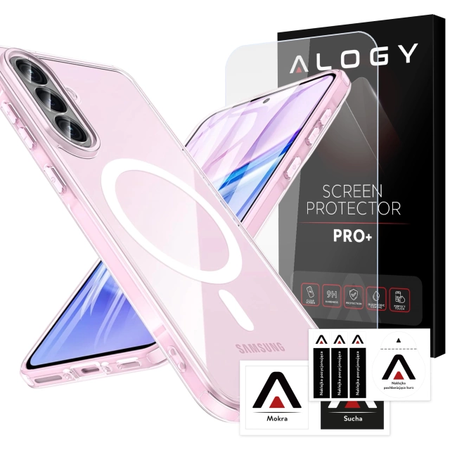 Etui do Samsung Galaxy A56 / A36 5G obudowa ochronna na telefon Alogy HybridMag™️ Case do MagSafe Przezroczyste + Szkło hartowane