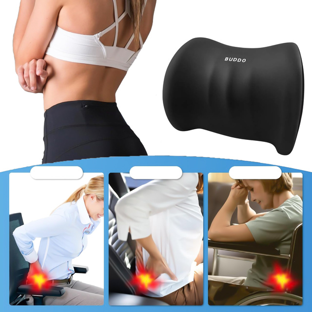 Alogy Car Pillow Back Lumbar Support Memory Foam Black