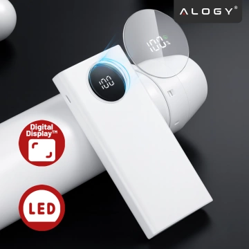 PowerBank Alogy TurboCharge 120W PD PowerDelivery швидка зарядка 10000mAh 2x USB-A 1x USB-C Білий