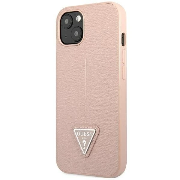 Чохол Guess GUHCP14MPSATLP для Apple iPhone 14 Plus 6.7" pink/pink hardcase SaffianoTriangle Logo