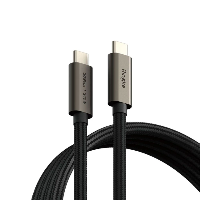 2x kabel USB-C typ C Ringke USB 3.2 Gen kabel PD240W 200cm černý
