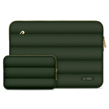 Etui Tech-Protect Puffy 15-16" Army Green + Mini Pokrowiec