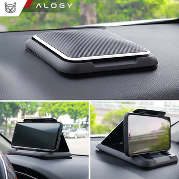 Alogy Carbon Autohalterung für Telefon bis 6,8 Zoll, GPS, Cockpit Schwarz