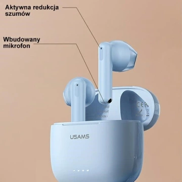 Bluetooth 5.3-Kopfhörer USAMS TWS US-Serie Dual-Mikrofon kabellos blau/blau BHUUS03