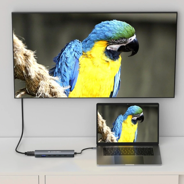 Hub USB-C 6w1 Wozinsky WHBC10Y4S HDMI 4K/60Hz PD 100W Szary