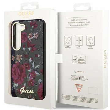 Etui Guess GUHCS23SHCFWSA do Samsung Galaxy S23 zielony/kaki pevné puzdro Flower Collection