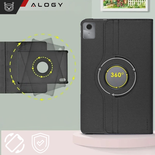 Puzdro 360 pre Lenovo Tab M11 10,95" TB330FU / TB330XU / TB331FC Otočný kryt na tablet Flip Cover Case Alogy Black