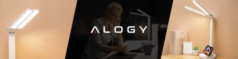 Lamp Alogy double LED desk lamp standing on the desk with a battery school draftsman White