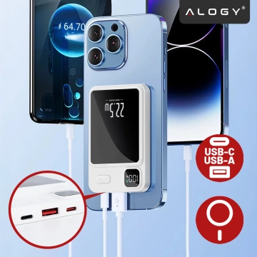 PowerBank Alogy MagCharge 22,5W PD20W PowerDelivery rychlé nabíjení 10000mAh bezdrátové pro MagSafe White