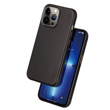 Kožený kryt Dux Ducis Naples na iPhone 13 Pro (kompatibilný s MagSafe) tmavo hnedý