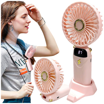Alogy ručný stolný ventilátor, bezdrôtový, prenosný, ručný ventilátor s rukoväťou, ružový