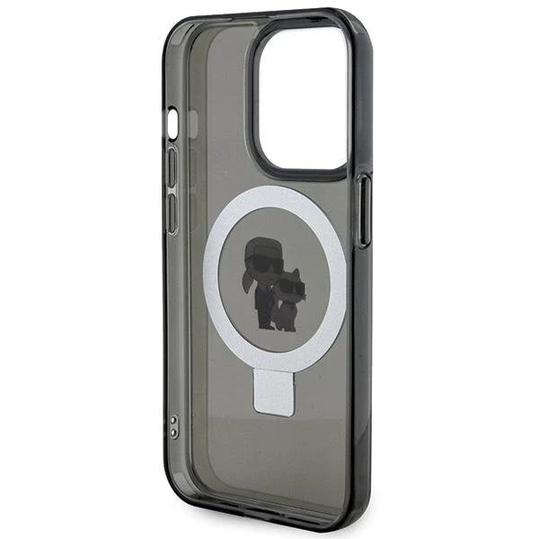 Etui Karl Lagerfeld KLHMP15XHMRSKCK iPhone 15 Pro Max 6,7" čierne/čierne pevné puzdro Ring Stand Karl