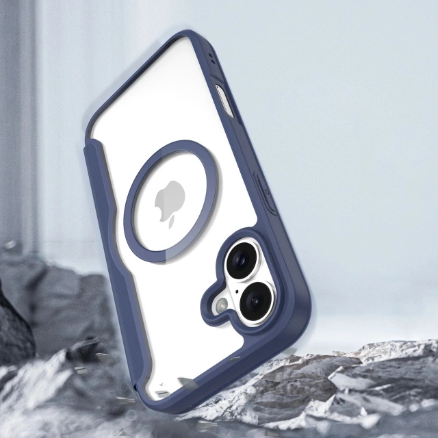 Pouzdro MagSafe pro iPhone 16 Dux Ducis Skin X Pro, modré, s flipovým krytem