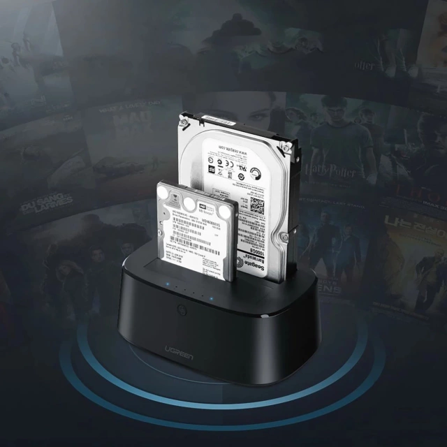 Док-станція Ugreen CM198 50857 з USB 3.0 для SATA 2.5" 3.5" SSD HHD Блок живлення EU - Чорний