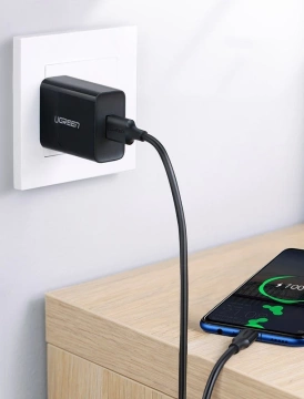 Uzelený kábel USB – micro USB 2.4 A 480 Mb/s 1,5 m čierny (US289 60137)
