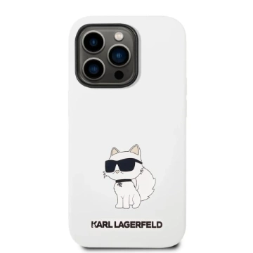 Karl Lagerfeld KLHCP14LSNCHBCH ochranné pouzdro na telefon pro Apple iPhone 14 Pro 6,1" pevné pouzdro bílá/bílá silikonová chupette