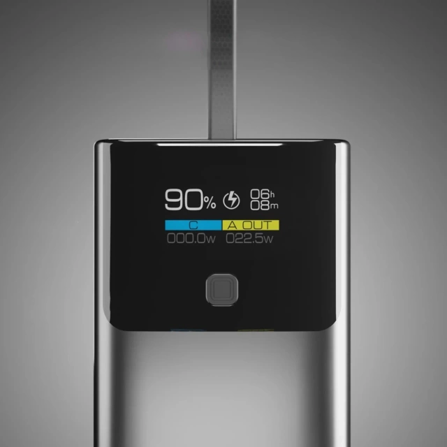 Powerbank SBS 10000mAh 20W PD LCD + kabel USB-C Szary