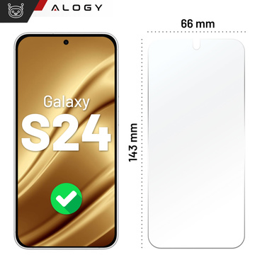 Гібридне скло для екрану Samsung Galaxy S24 Alogy Flexi Glass 9H Case Friendly плоский екран