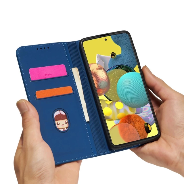 Чохол для картки на магніті для Samsung Galaxy A12 5G Pouch Wallet Card Holder Blue