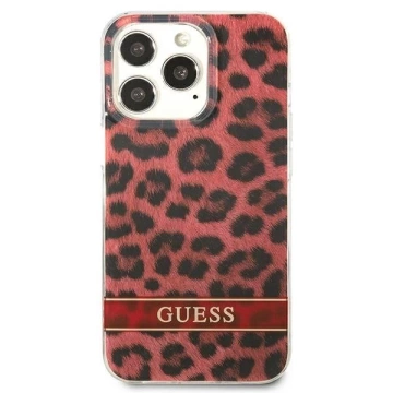 Guess GUHCP13LHSLEOR iPhone 13 Pro / 13 6,1" czerwony/червоний жорсткий чохол Leopard