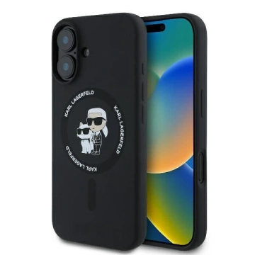 Karl Lagerfeld iPhone 16 Plus 6.7" Case Black MagSafe Hardcase Silicone Karl