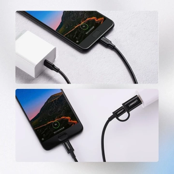 UGREEN USB typ C kabel pro nabíjení a přenos dat 3A 0,5m černý (US286)