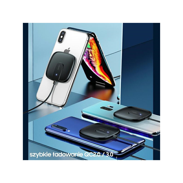 Індукційний зарядний пристрій USAMS US-CD159 magnetic W1 15W Extra-thin iPhone 12 series black/black CD159DZ01