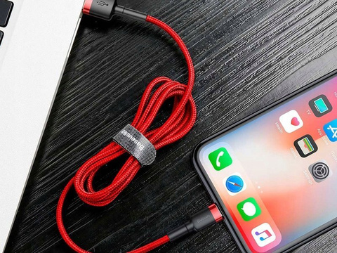 Kabel 2m Baseus Keviar USB Lightning для iPhone iPad iPod 1.5A Czerwony