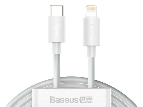 2x kábel 1,5 m Baseus predný USB-C typ C do Lightning PD 20W biely