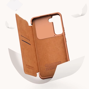 Шкіряний чохол Nillkin Qin Leather Pro для Samsung Galaxy S22 (S22 Plus) Захисний захисний чохол для камери кобура Flip Cover Brown