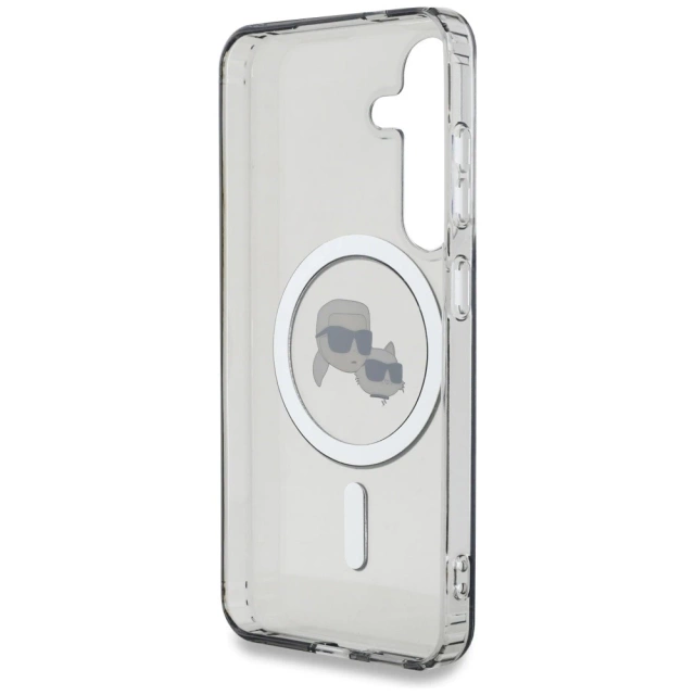 Etui Karl Lagerfeld Button Karl & Choupette MagSafe do Samsung Galaxy S25 Czarny