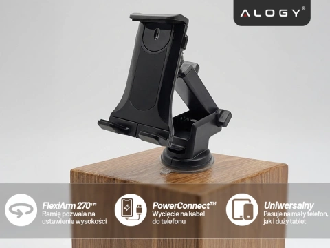 Autotelefonhalter, Tablet, Windschutzscheibe, stark verstellbar, 4,7–11 Zoll, Schwarz