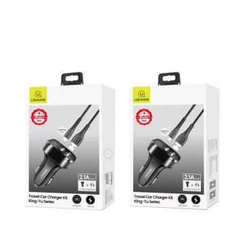 USAMS Car charger 2x USB C13 2.1A lightning black/black NTU35LC13TZ